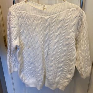 Cable Knit 3/4 sleeve sweater with button detail
